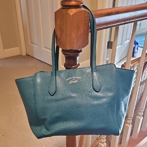 Gucci Teal Leather Shoulder Bag